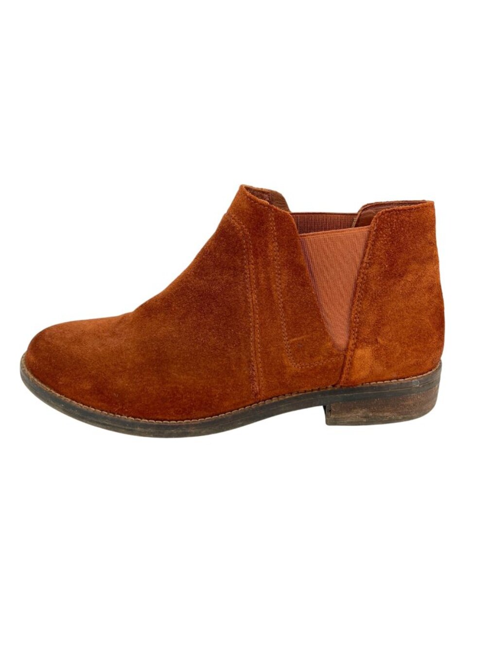Clarks Demi Beat Rust Brown Suede Chelsea Ankle Boots Size 10